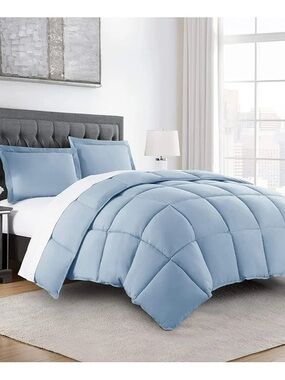 Light Blue Down Alternative Twin 2 piece Comforter - Soft Breathable Bedding